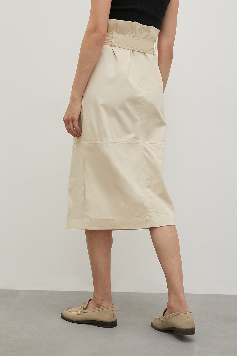 Хлопковая юбка с разрезом, Модель FSD11063, Фото №4