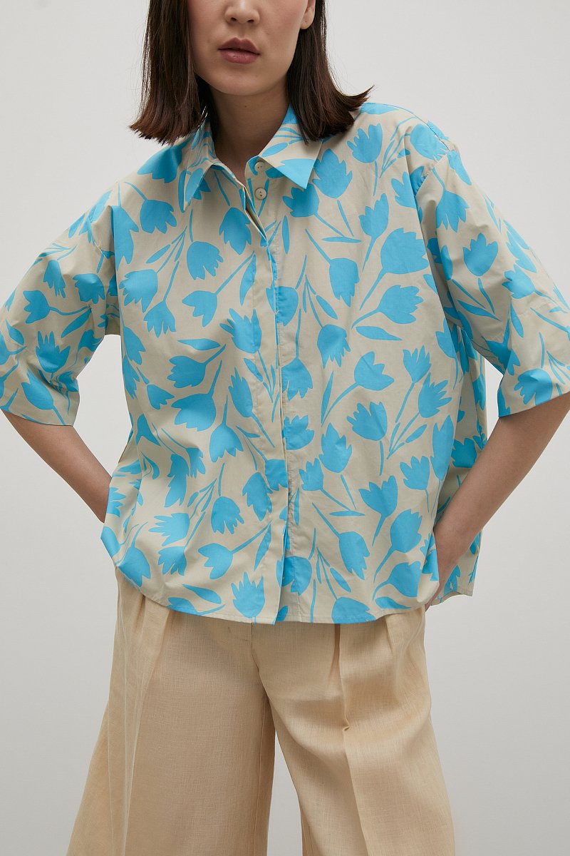 Рубашка с принтом из хлопка, Модель FSD110192, Фото №3