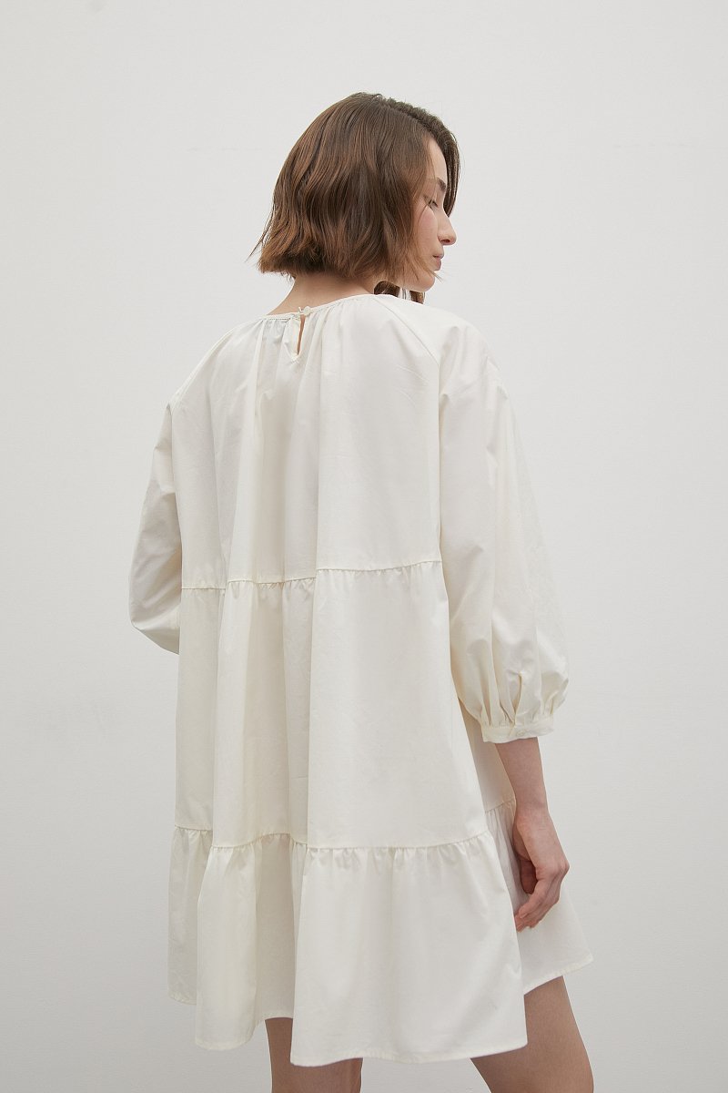 Платье с рукавами-буфами из хлопка, Модель FSD11085, Фото №5