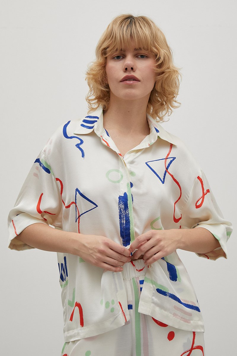 Рубашка с абстрактным принтом, Модель FSD110194, Фото №1