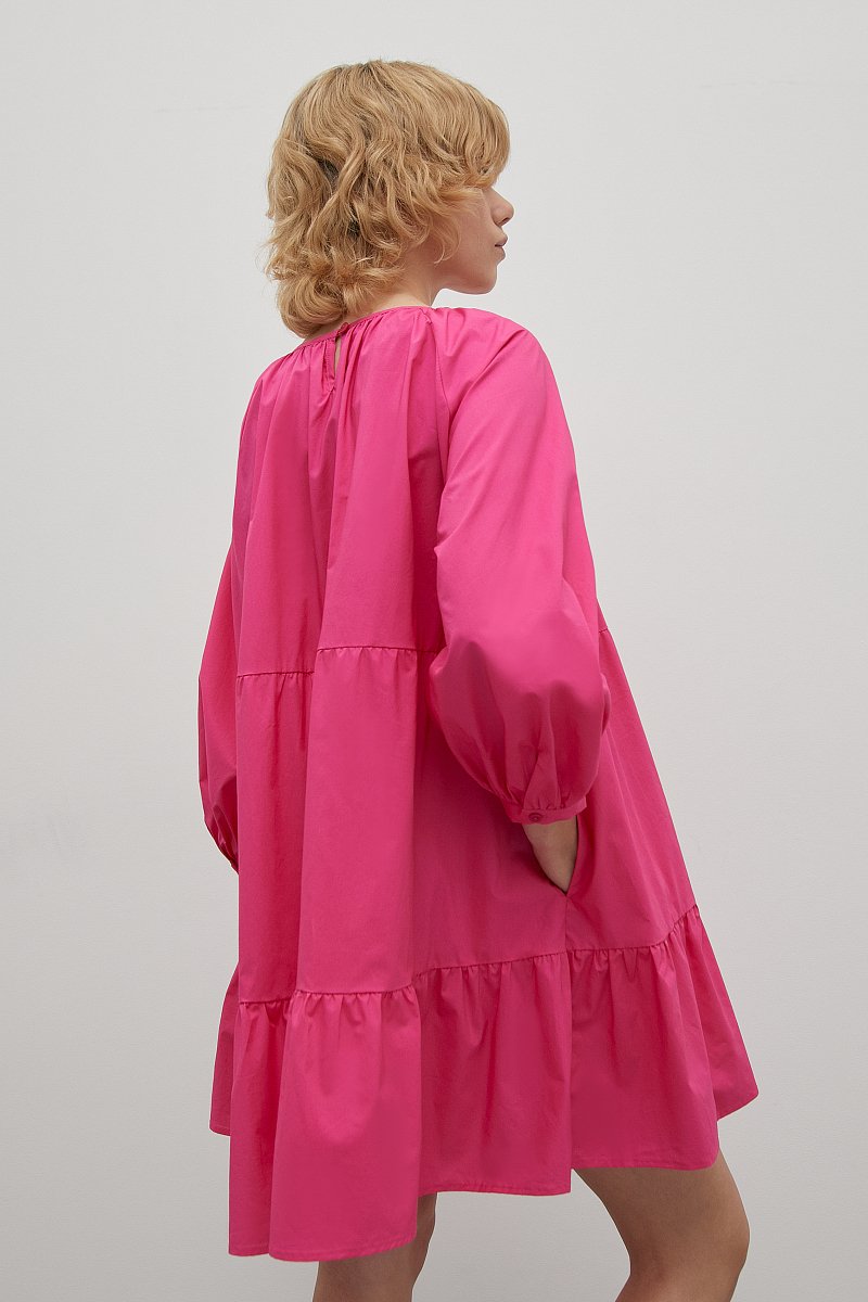 Платье с рукавами-буфами из хлопка, Модель FSD11085, Фото №5