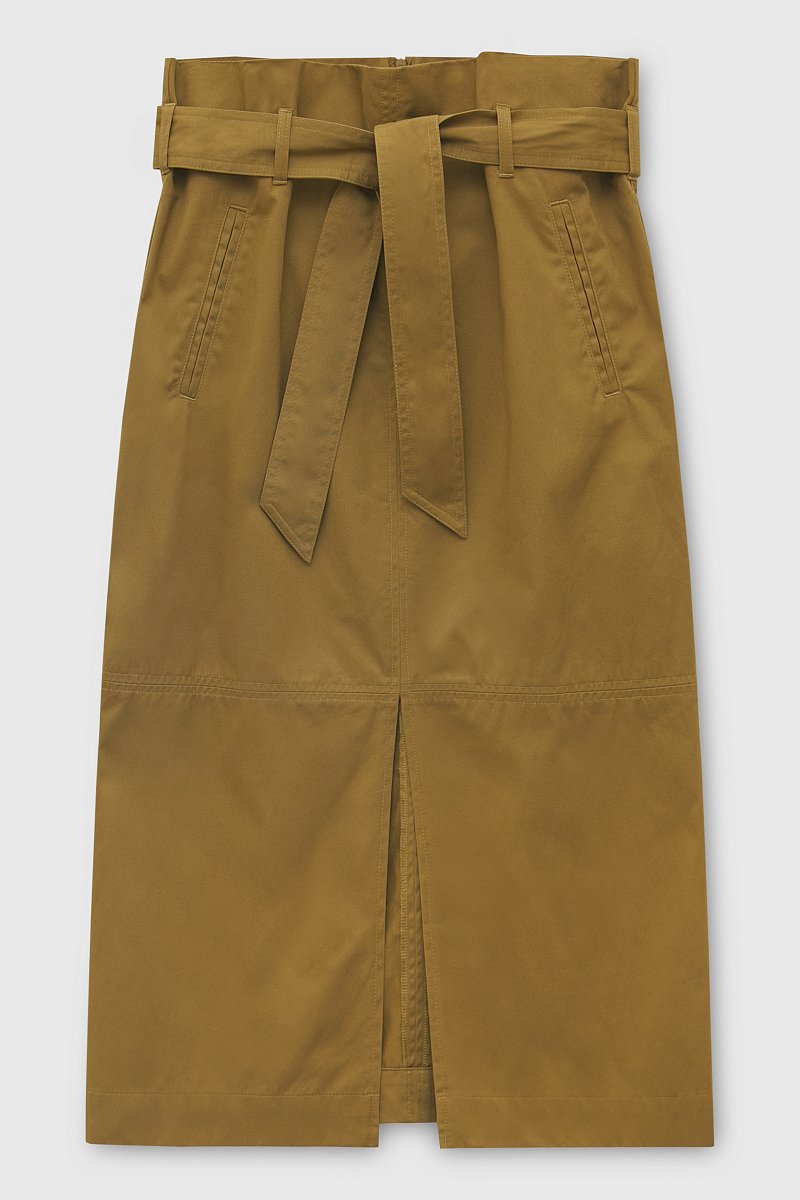 Хлопковая юбка с разрезом, Модель FSD11063, Фото №6