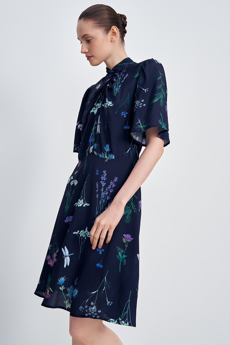 Платье изо льна с цветочным принтом, Модель FSE110108, Фото №4