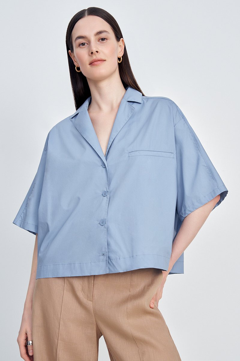 Рубашка из хлопка с карманом, Модель FSE110124, Фото №1