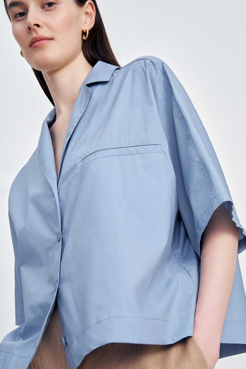 Рубашка из хлопка с карманом, Модель FSE110124, Фото №3