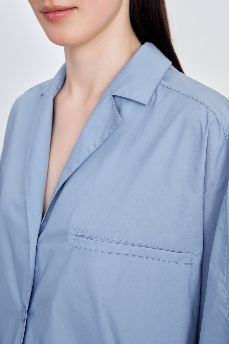 Рубашка из хлопка с карманом, Модель FSE110124, Фото №6