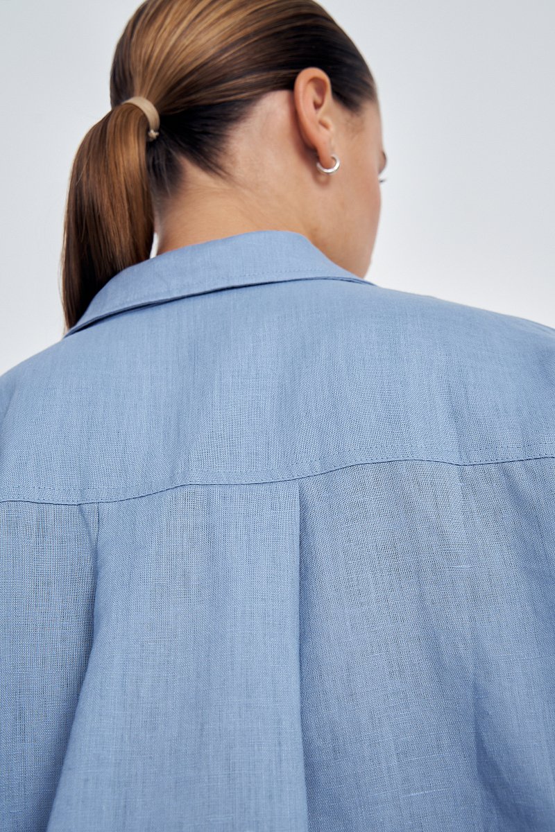 Блузка из льна свободного кроя, Модель FSE110137, Фото №6