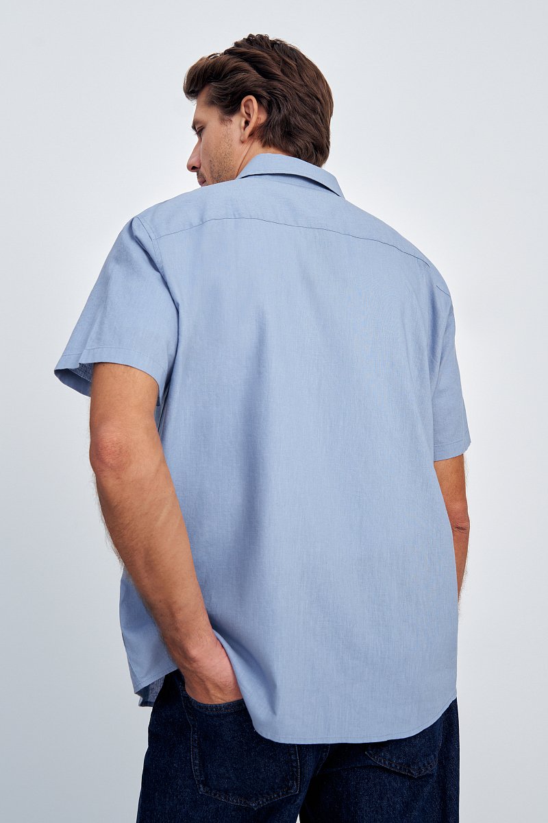 Рубашка изо льна с коротким рукавом, Модель FSE210111, Фото №5
