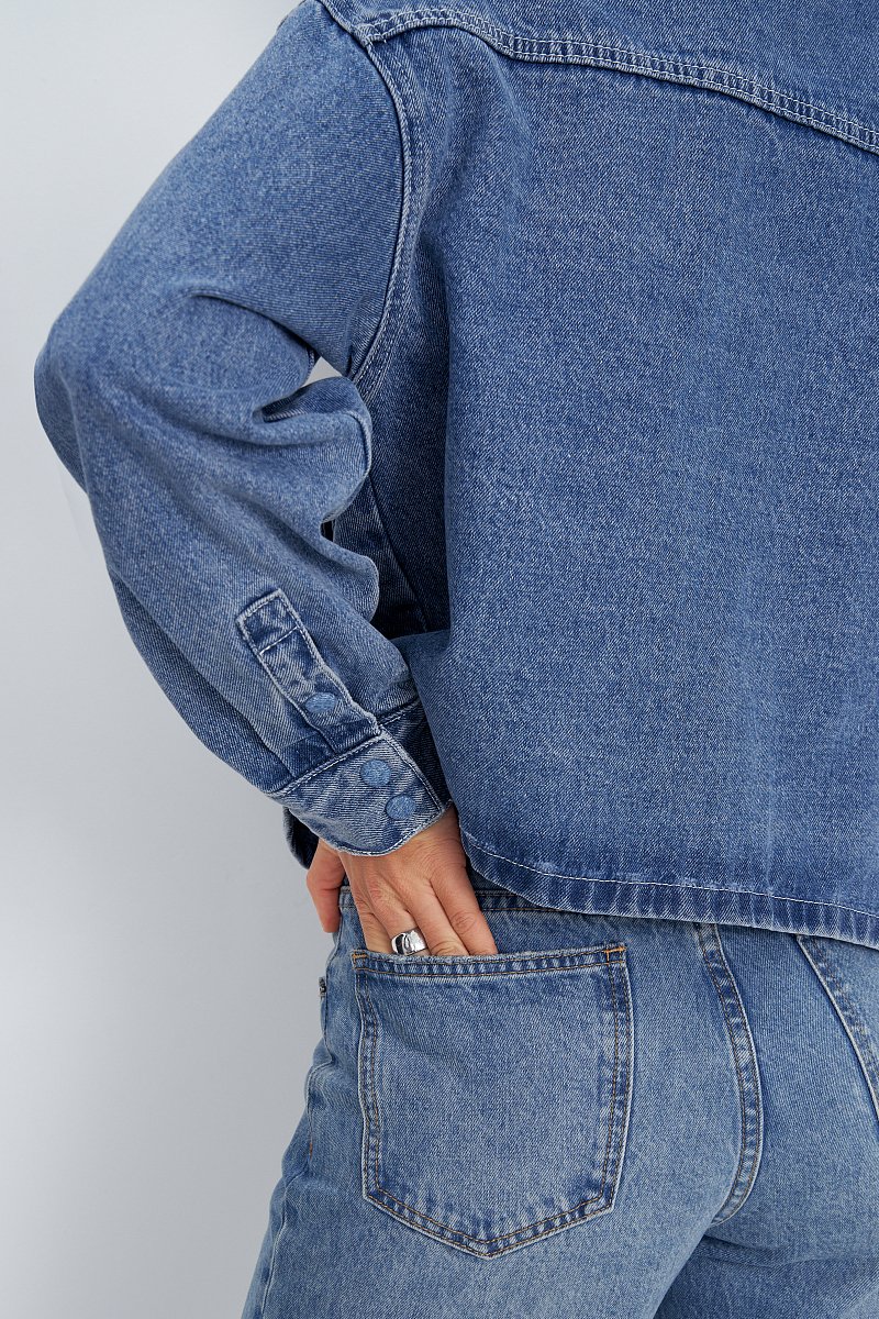 Джинсовая куртка с карманами, Модель FSE15003, Фото №7