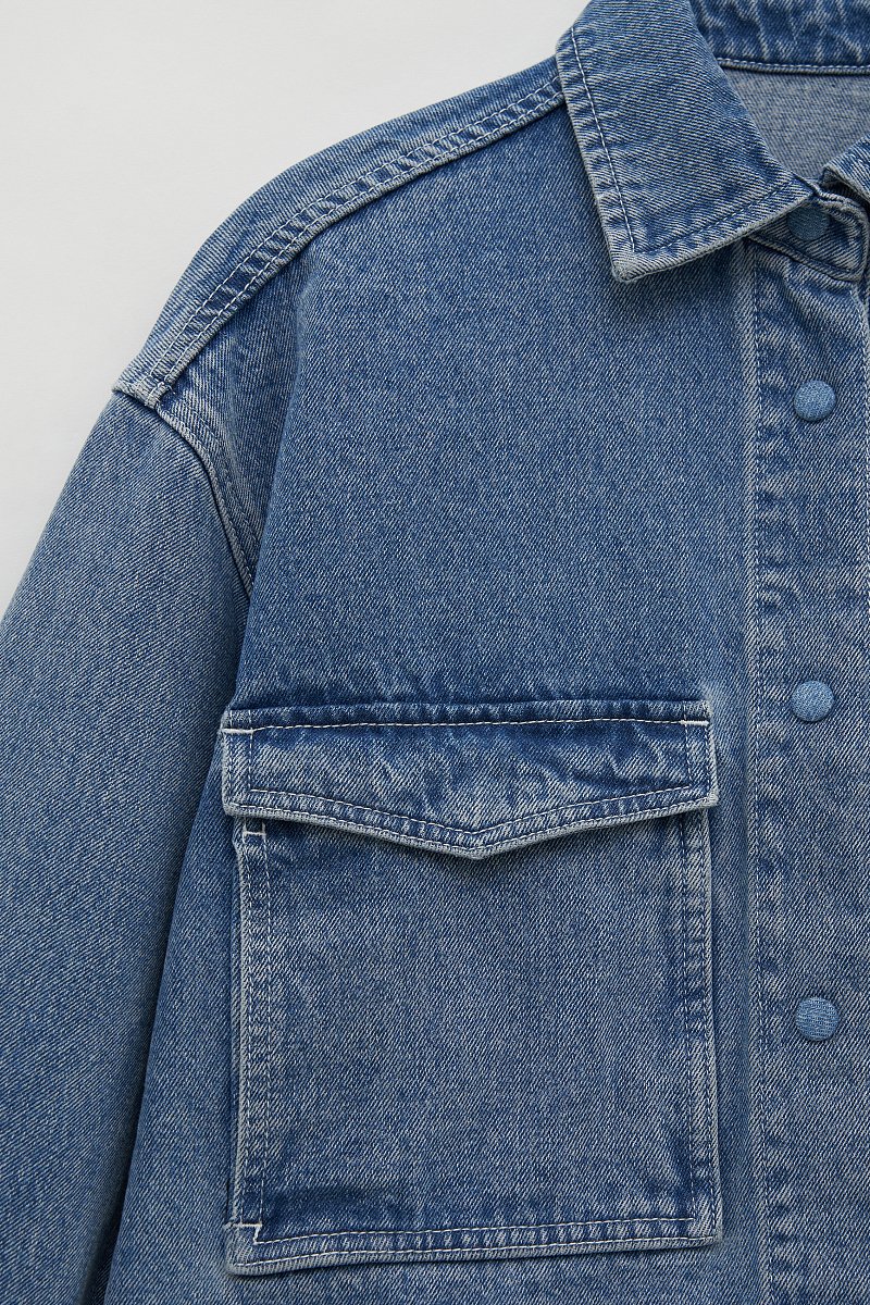 Джинсовая куртка с карманами, Модель FSE15003, Фото №8