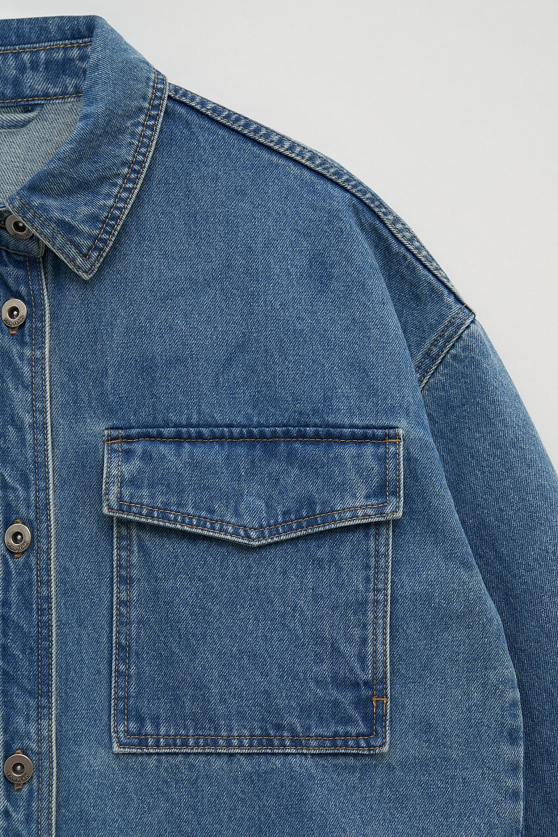 Джинсовая куртка с карманами, Модель FSE15007, Фото №7
