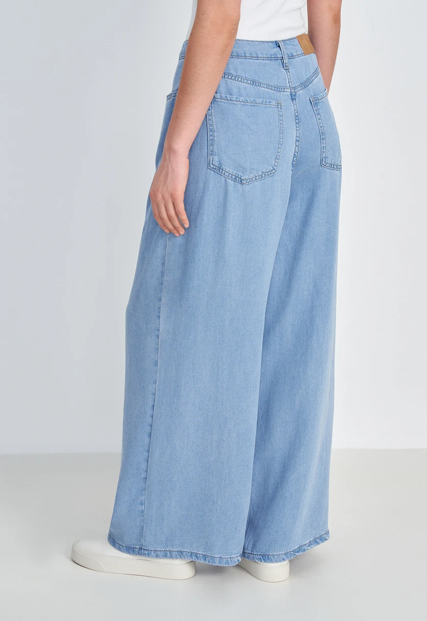 Джинсы wide leg fit женские из тенселя, Модель FSE15001, Фото №5