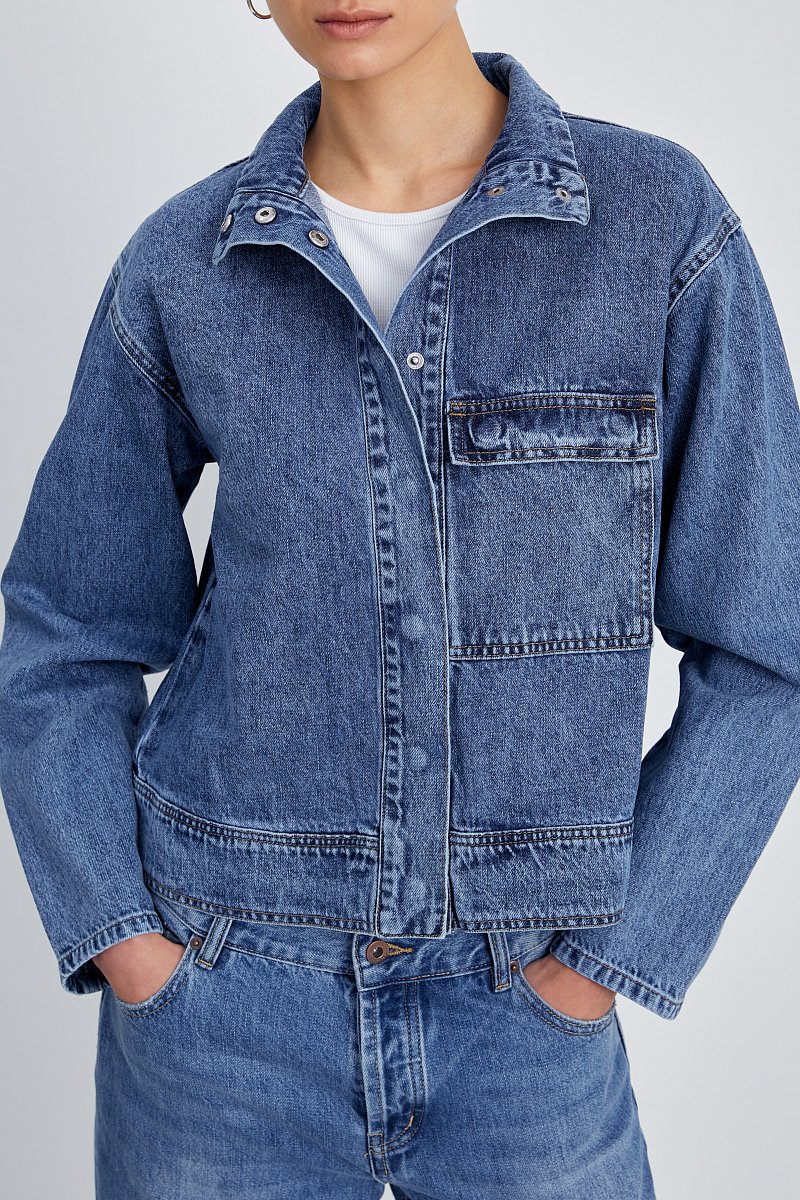 Джинсовая куртка с карманами, Модель FSE15006, Фото №3