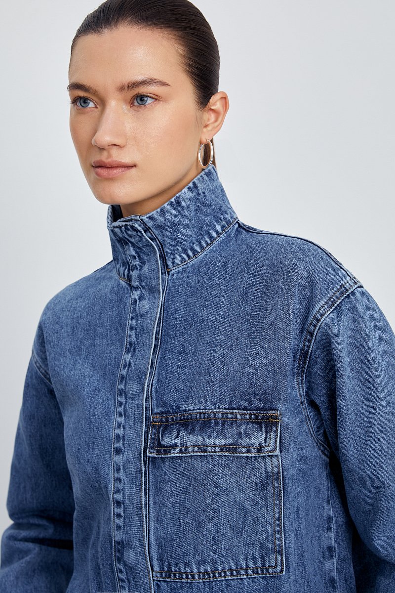 Джинсовая куртка с карманами, Модель FSE15006, Фото №6