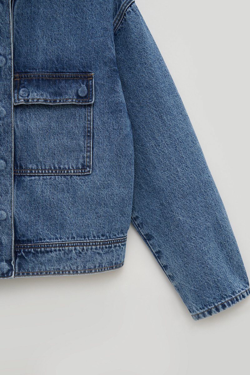 Джинсовая куртка с карманами, Модель FSE15006, Фото №2