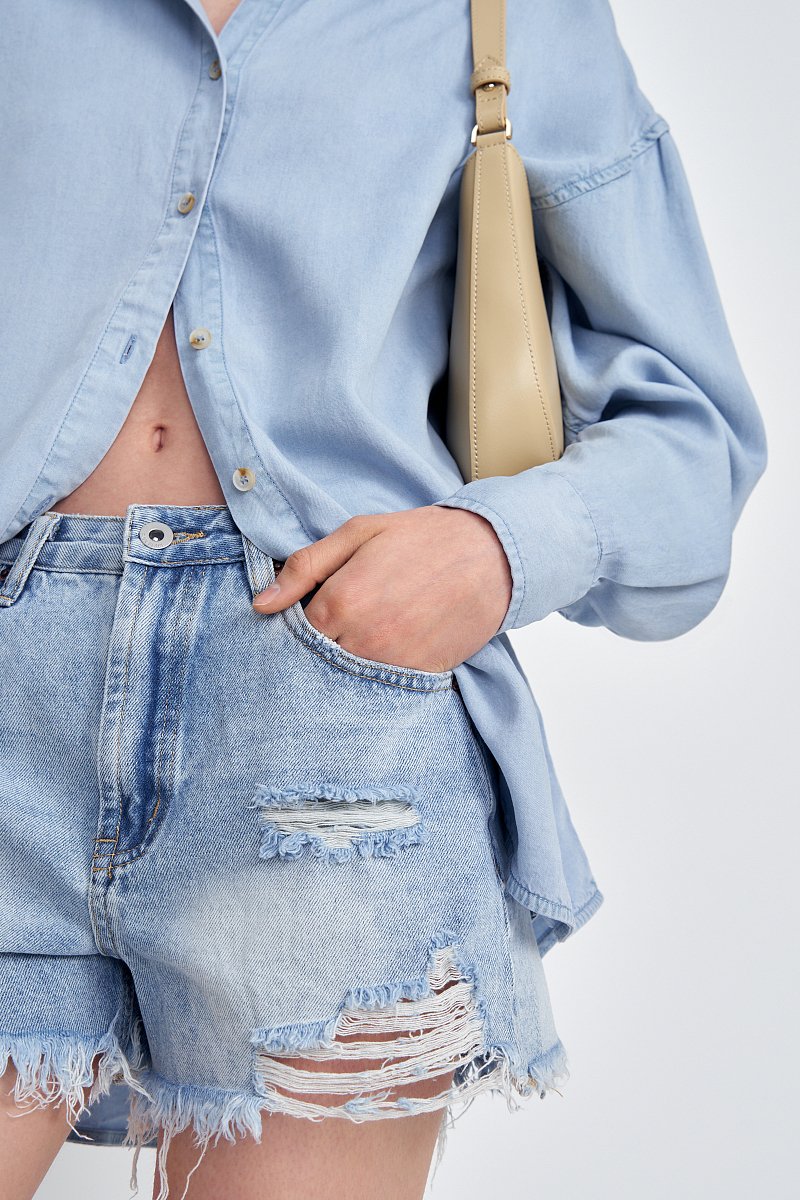 Джинсовые шорты с карманами, Модель FSE15012, Фото №6