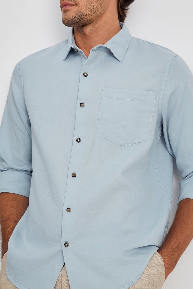 Рубашка из хлопка с длинным рукавом, Модель FSE21057, Фото №3