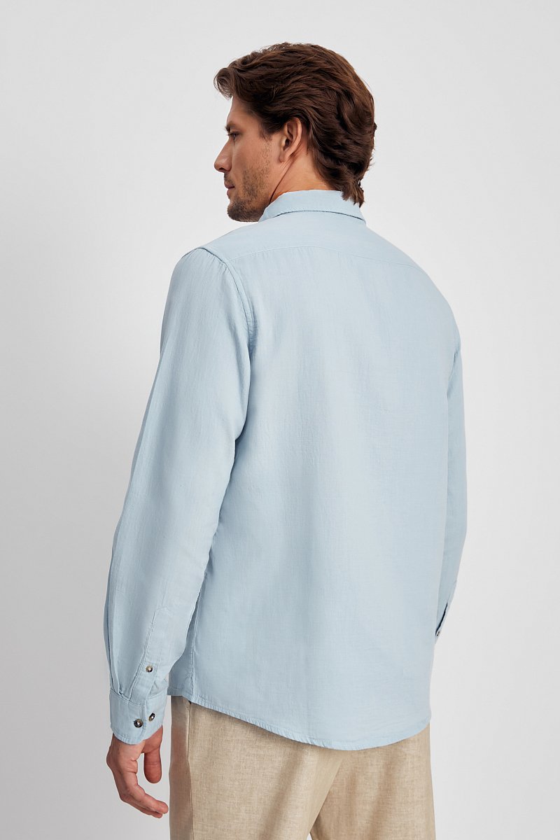 Рубашка из хлопка с длинным рукавом, Модель FSE21057, Фото №5