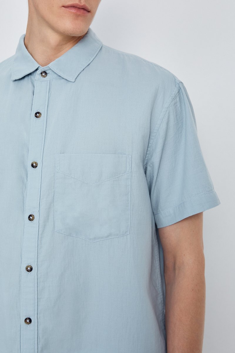 Рубашка из хлопка с коротким рукавом, Модель FSE21058, Фото №6
