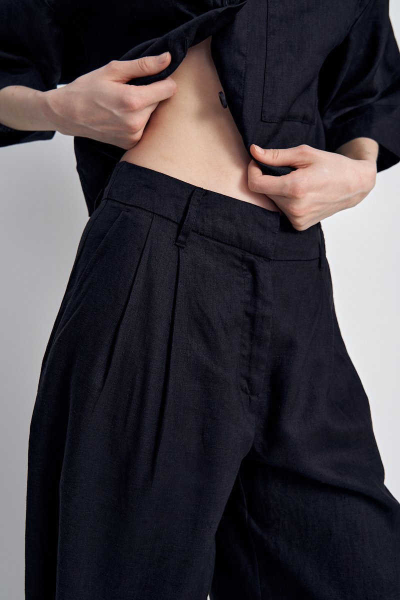 Укороченные брюки изо льна, Модель FSE110265, Фото №6