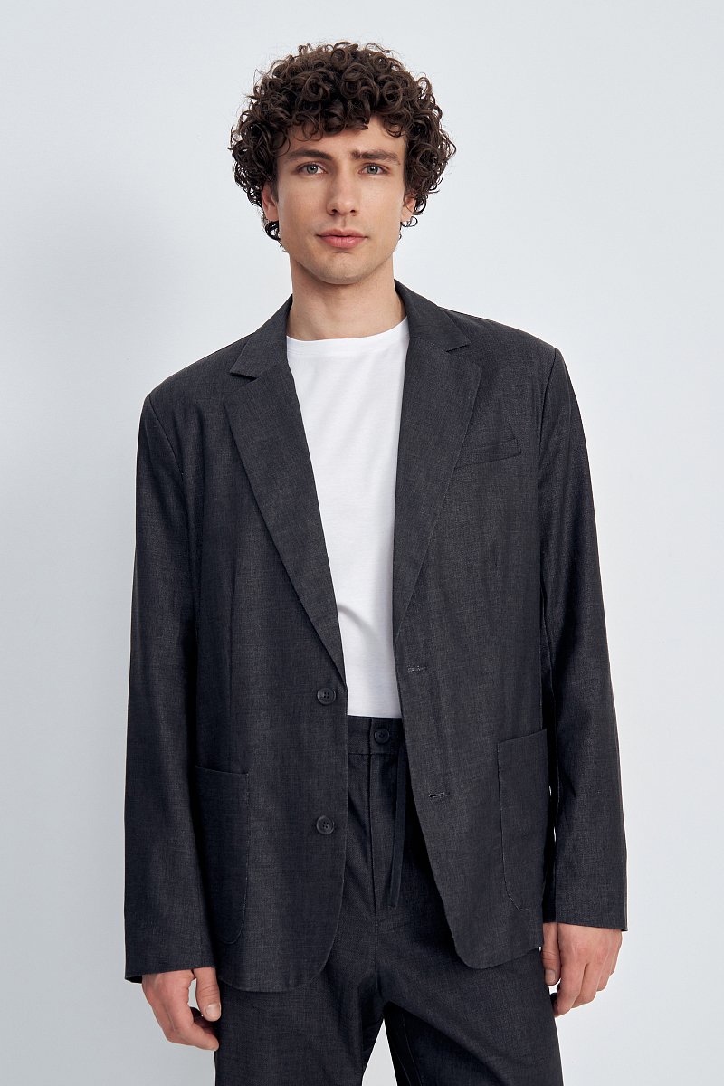 Пиджак однобортный с карманами, Модель FSE21010, Фото №1