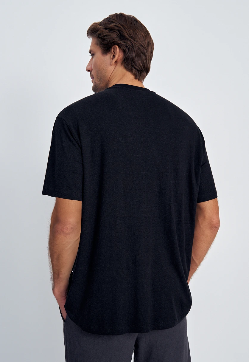 Футболка изо льна прямого кроя, Модель FSE210110, Фото №5