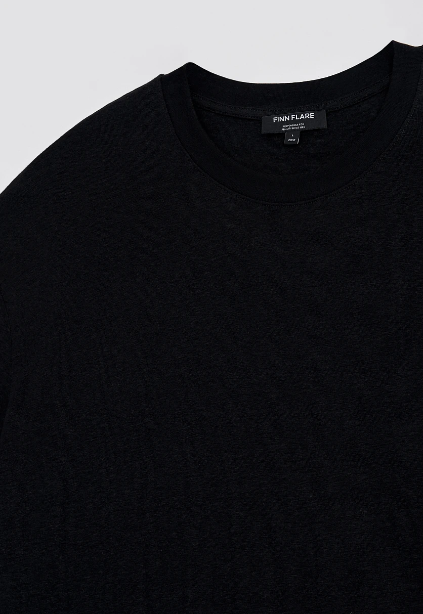 Футболка изо льна прямого кроя, Модель FSE210110, Фото №6