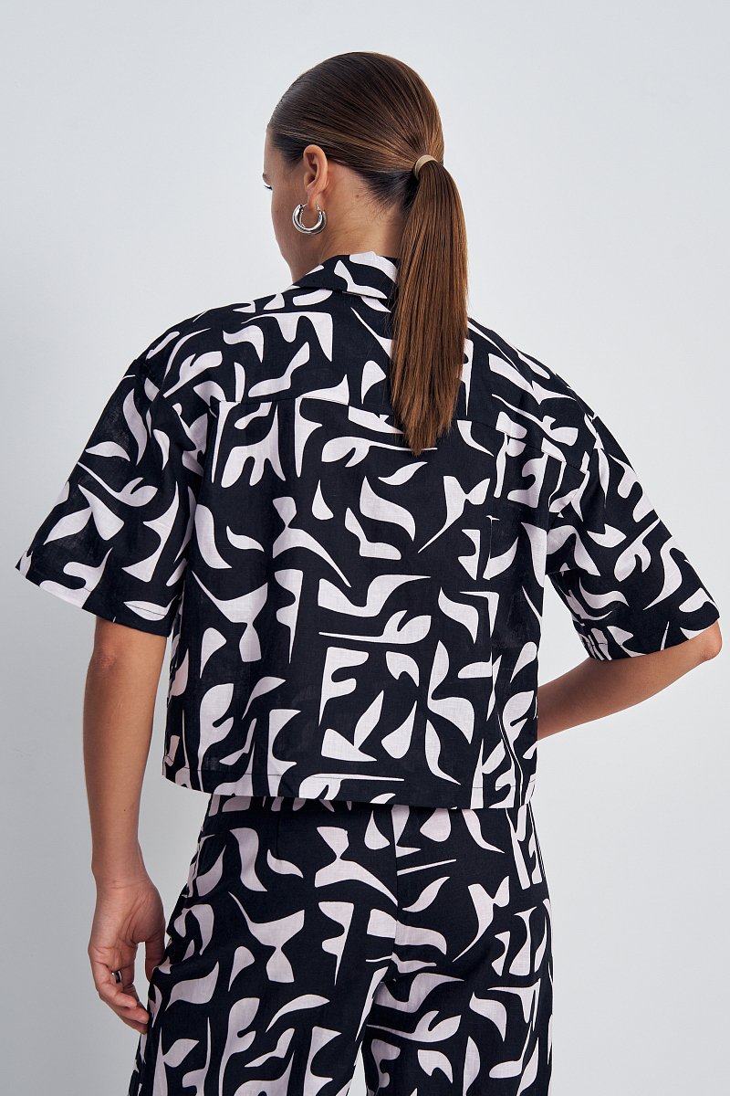 Рубашка женская с принтом из льна, Модель FSE11009, Фото №5