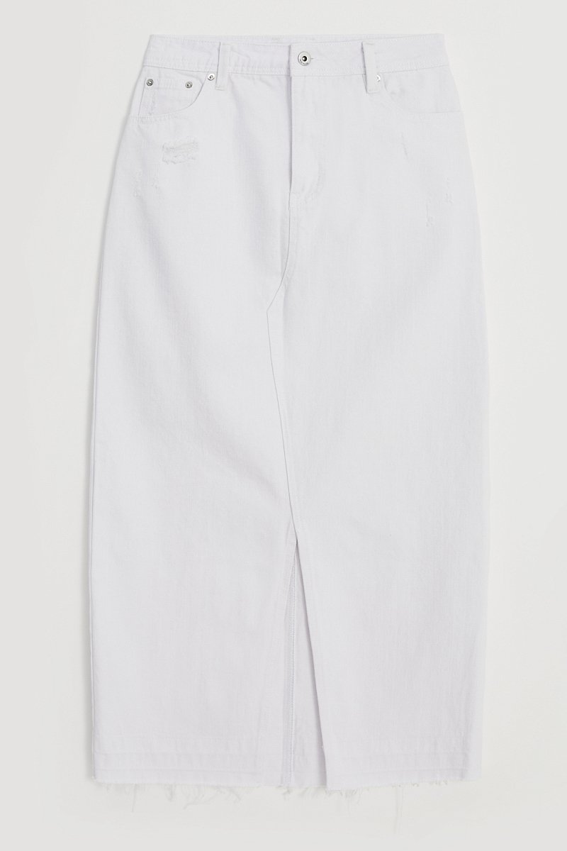 Джинсовая юбка миди с разрезом, Модель FSE15009, Фото №8