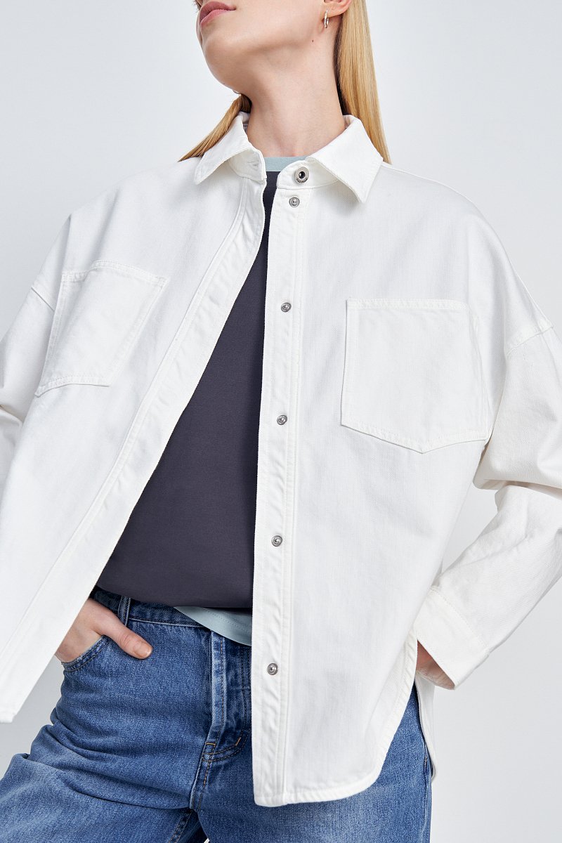 Джинсовая куртка с карманами, Модель FSE15028, Фото №3