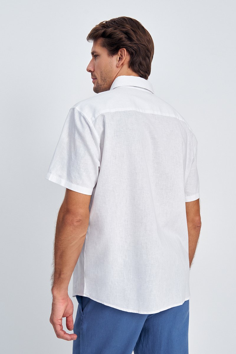 Рубашка изо льна с коротким рукавом, Модель FSE210111, Фото №5