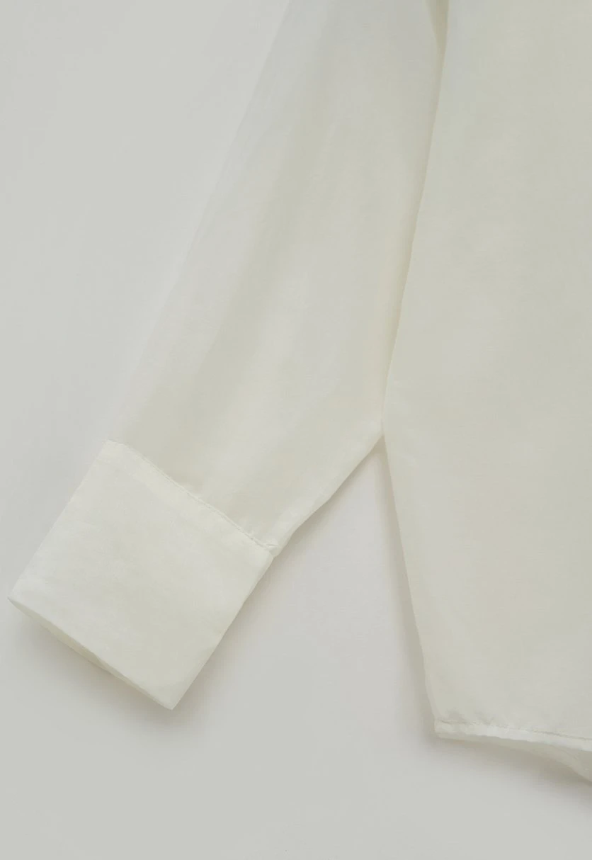 Блузка из хлопка и шелка с отложным воротником, Модель FSE110245, Фото №7