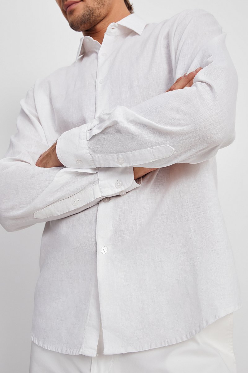 Рубашка из льна с длинным рукавом, Модель FSE21026, Фото №3