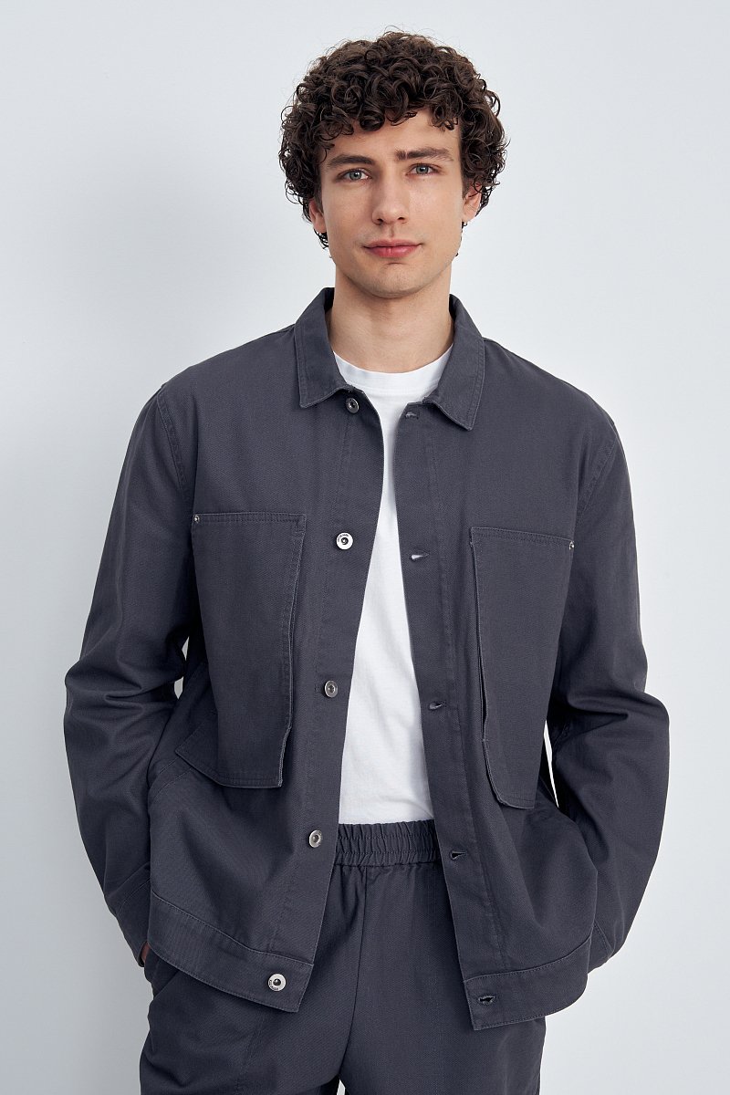 Джинсовая куртка с карманами, Модель FSE21005, Фото №1