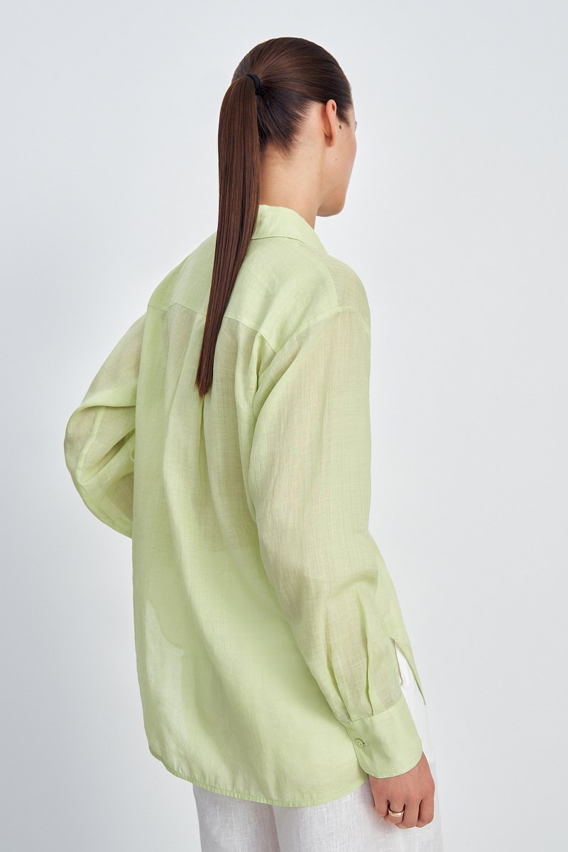 Рубашка изо льна с карманом, Модель FSE11051, Фото №5