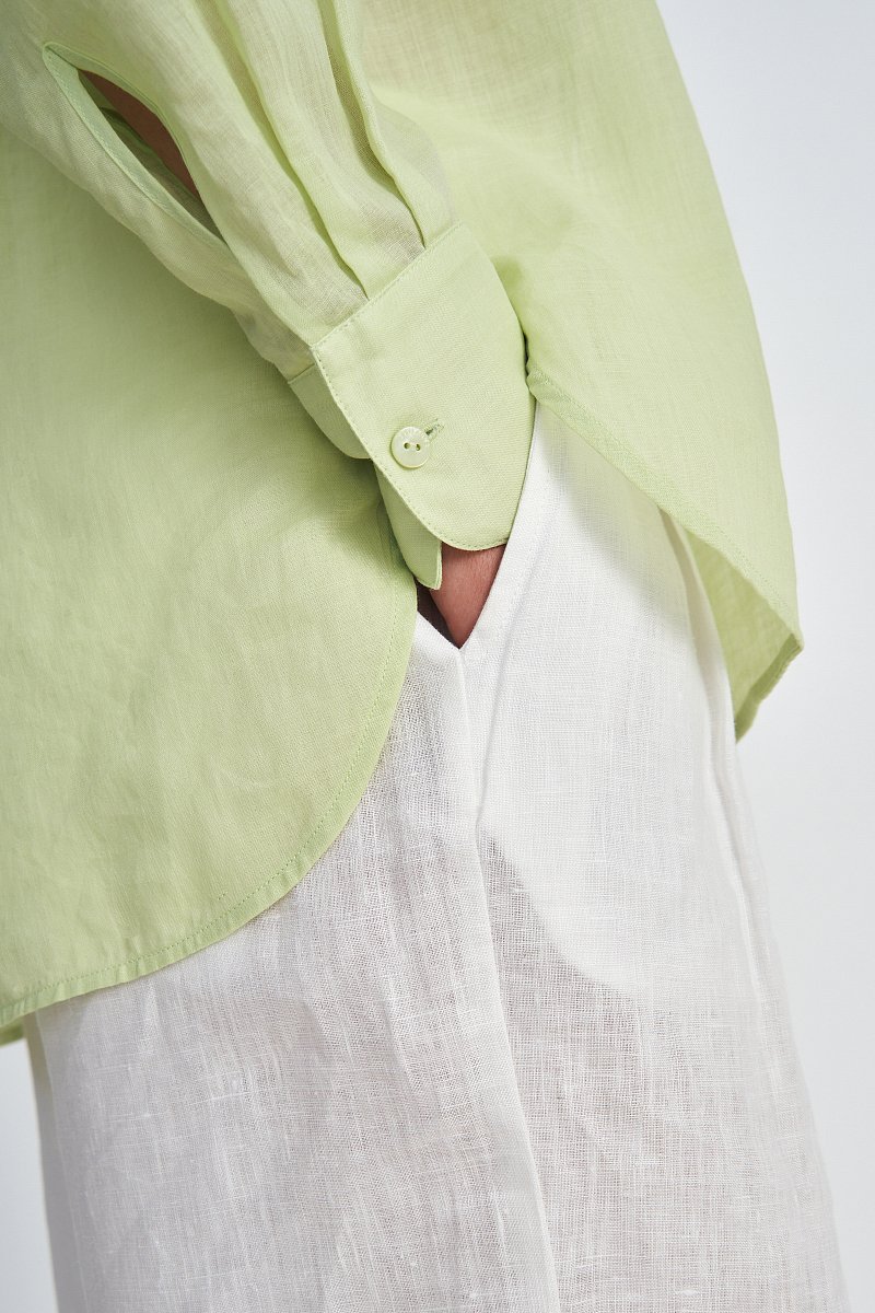 Рубашка изо льна с карманом, Модель FSE11051, Фото №6
