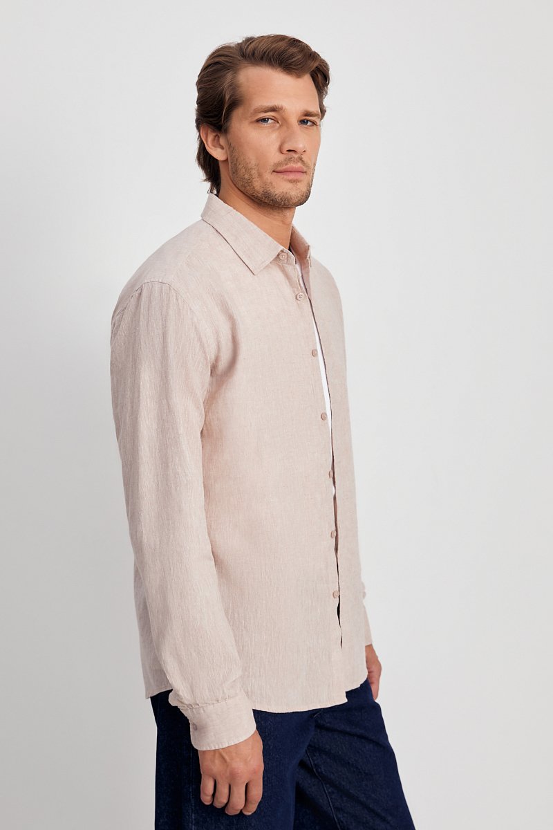 Рубашка из льна с длинным рукавом, Модель FSE21026, Фото №4