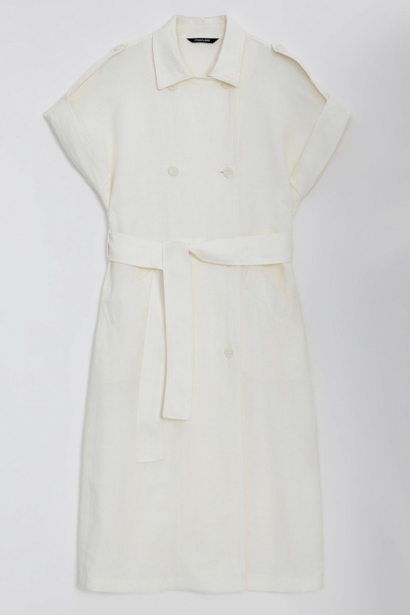 Платье изо льна с поясом, Модель FSE110267, Фото №7