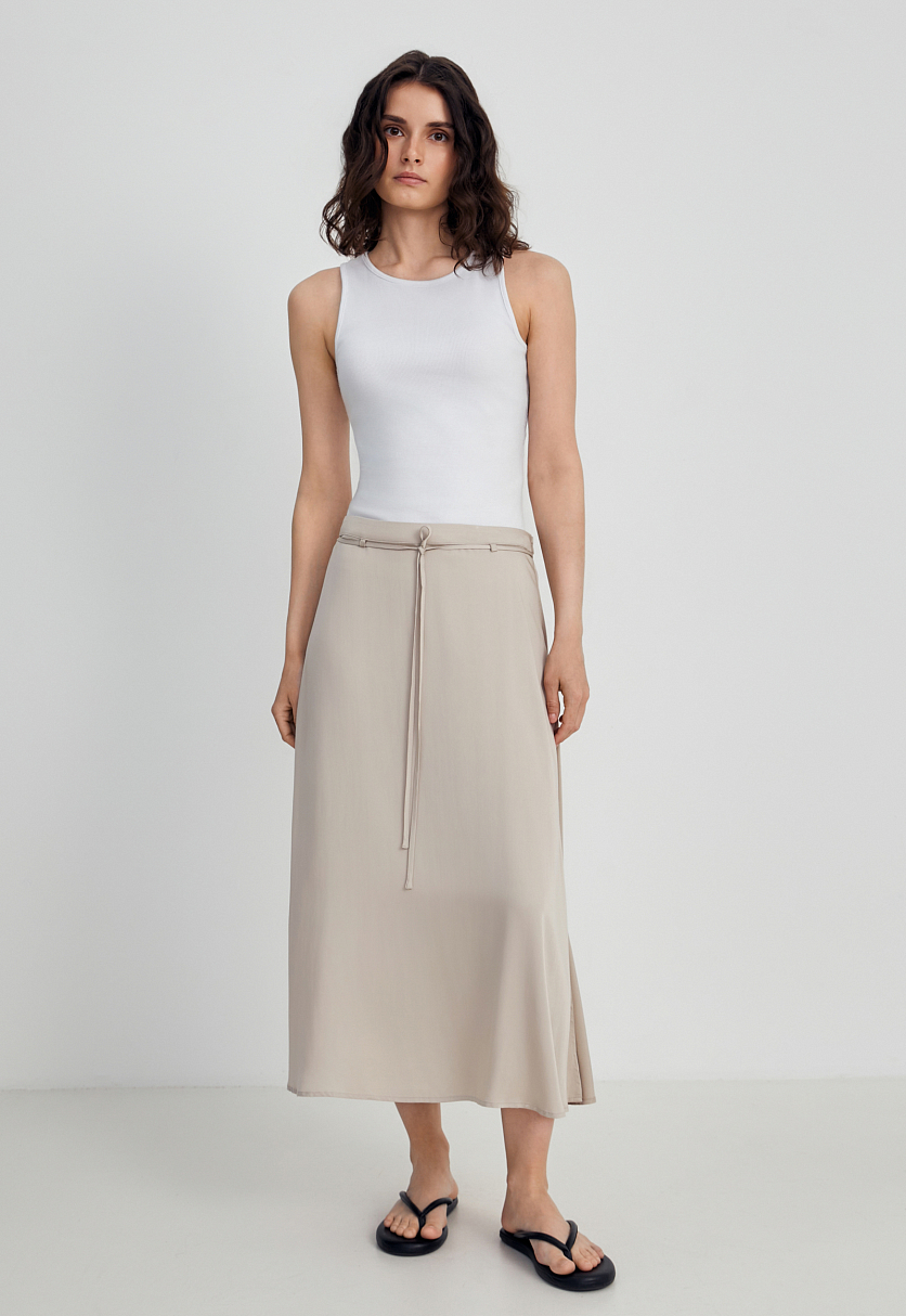 Юбка миди с поясом