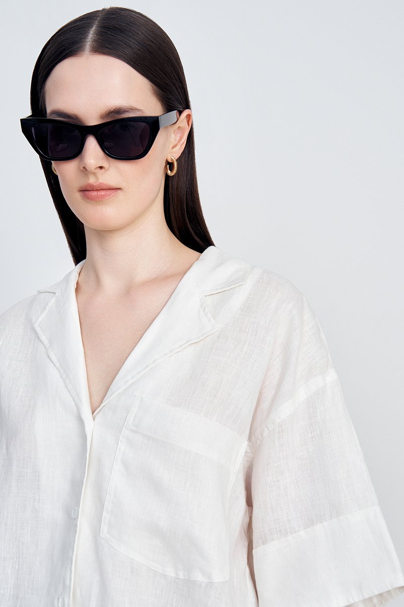 Блузка из льна свободного кроя, Модель FSE110137, Фото №3