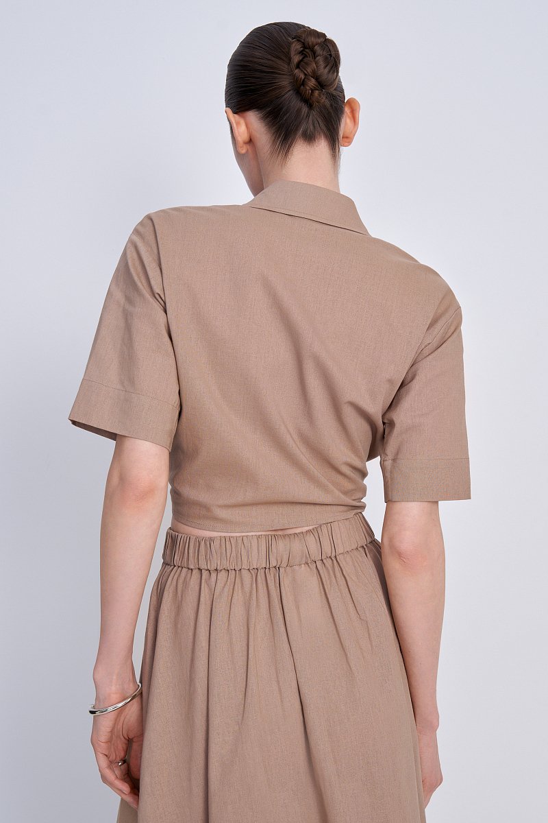 Рубашка с коротким рукавом и завязками на поясе, Модель FSE110210, Фото №5