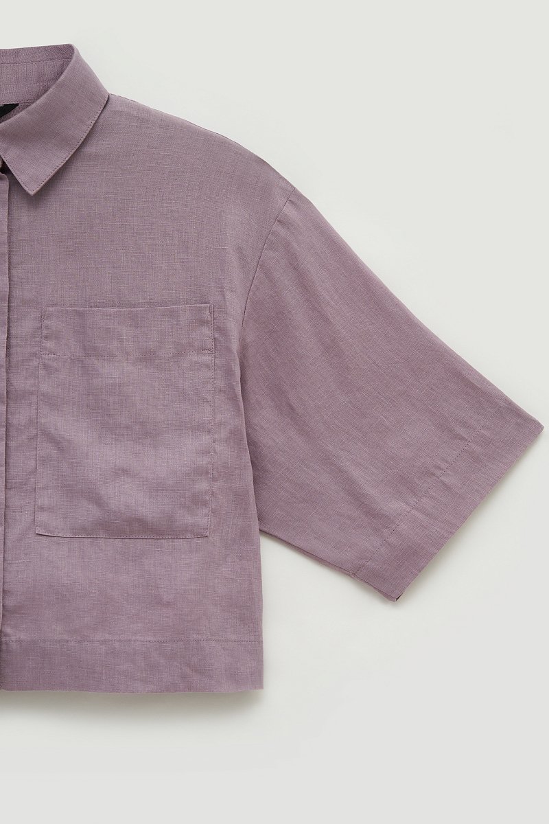 Рубашка из льна с коротким рукавом, Модель FSE110131, Фото №7