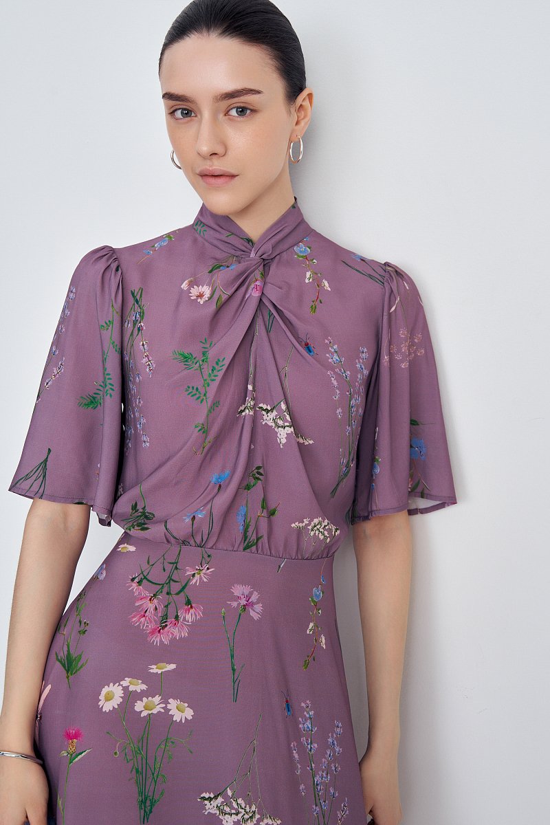 Платье из льна с цветочным принтом, Модель FSE110108, Фото №3