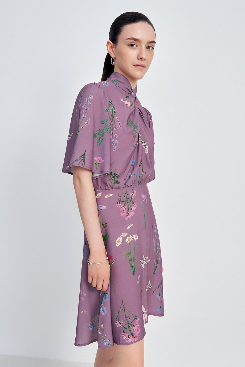 Платье изо льна с цветочным принтом, Модель FSE110108, Фото №4