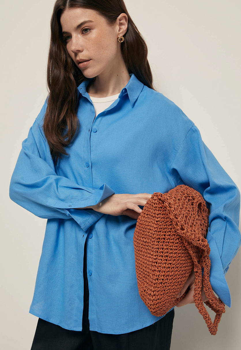 Базовая рубашка из льна и вискозы