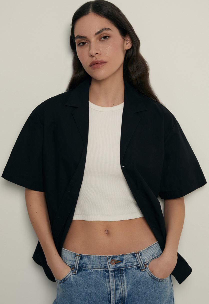 Блузка из хлопка с коротким рукавом