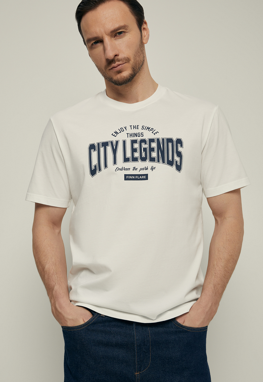 Футболка прямого силуэта с принтом Футболка прямого силуэта с принтом