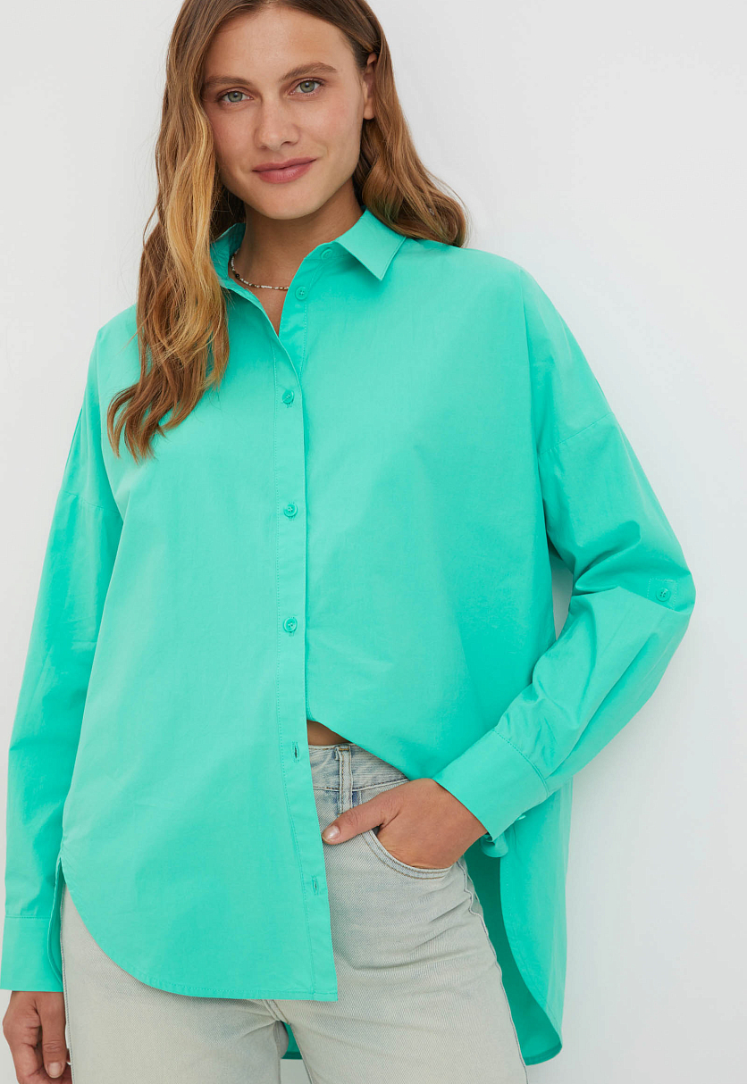 Рубашка из хлопка свободного силуэта