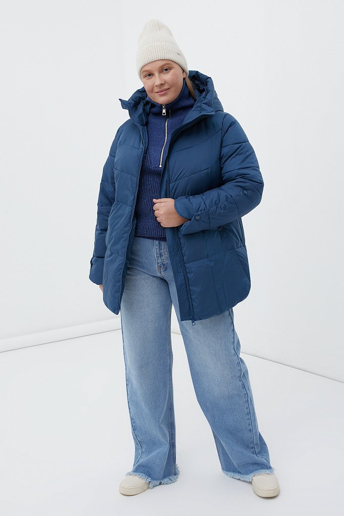 Утепленная стеганая куртка женская с капюшоном, Модель FWB160134, Фото №2