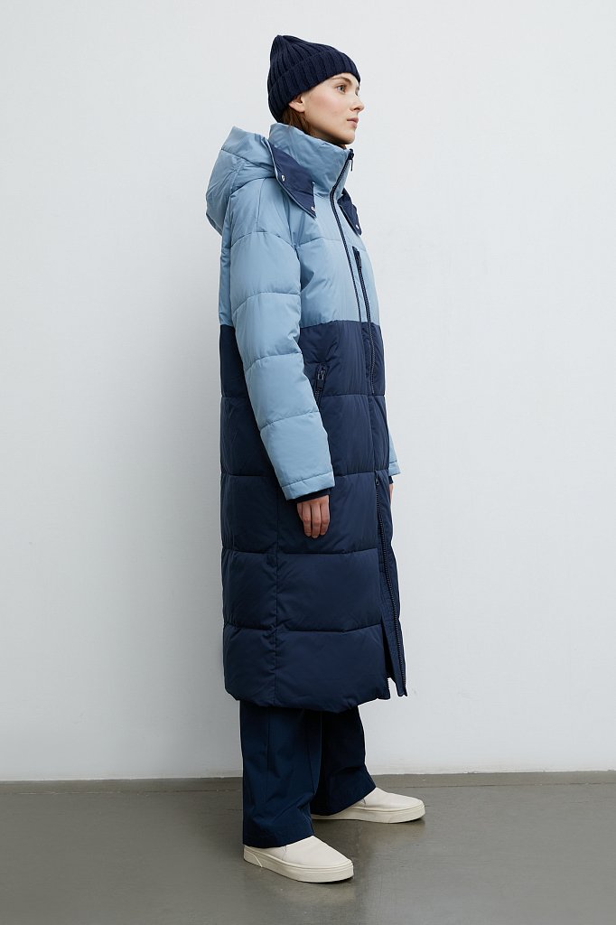 Двухцветное утепленное пальто, Модель FWB11003, Фото №3